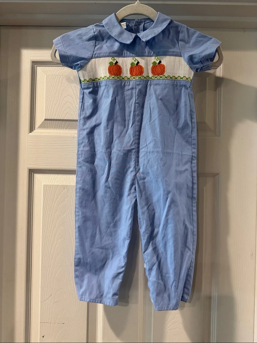 Blue Pumpkin Smocked Kids One-Piece